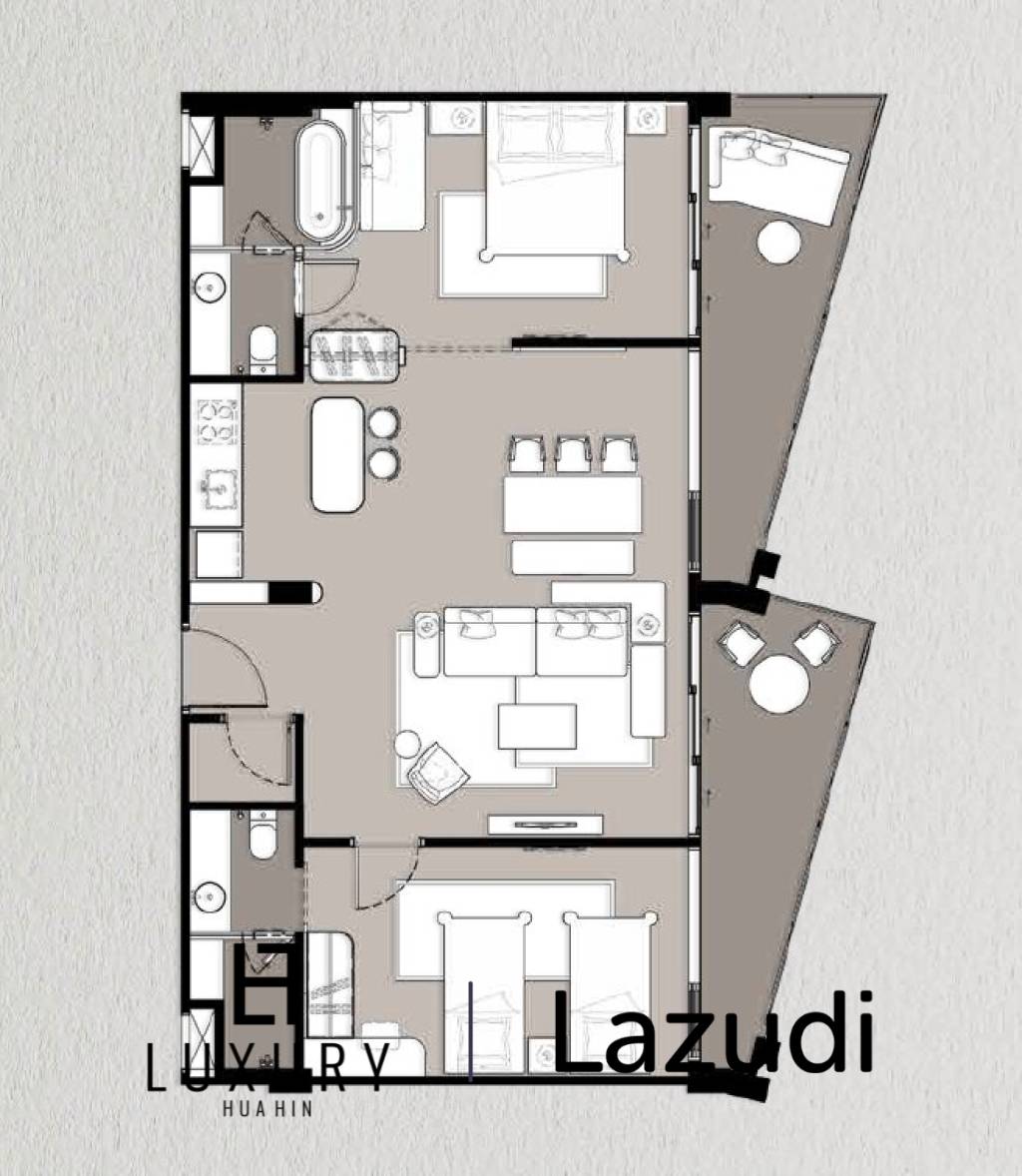 2 ห้องนอน 101.50ตร.ม. อินเตอร์คอนติเนนเติล เรสซิเดนซ์ หัวหิน