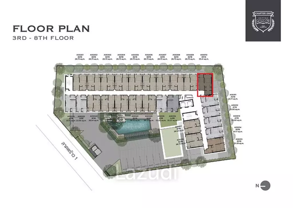 1 Bed 33 Sqm Chapter One the Campus Ladprao 1 For Sale and Rent