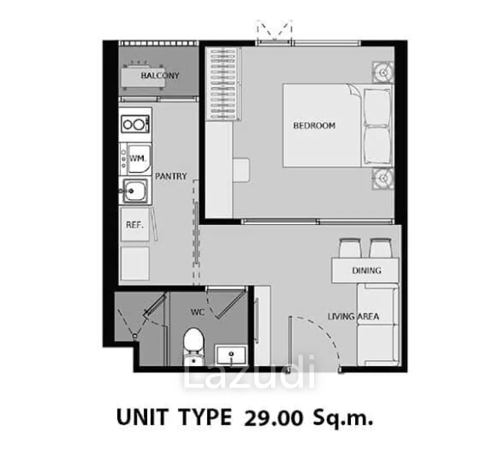 1 Bedroom 1 Bathroom 30 SQ.M Life Asoke