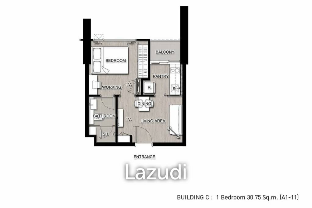 The Saint Residences 1 Bed 30 Sqm with Park view For Sale