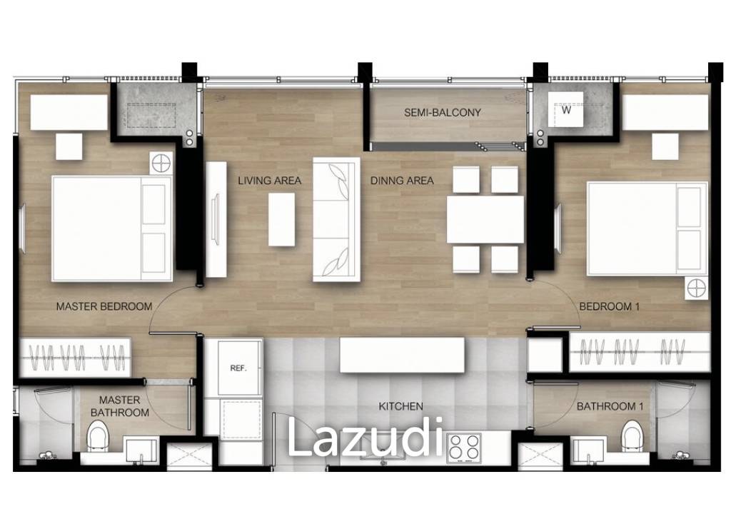 2 bed 69.98sq.m Quinn Sukhumvit 101