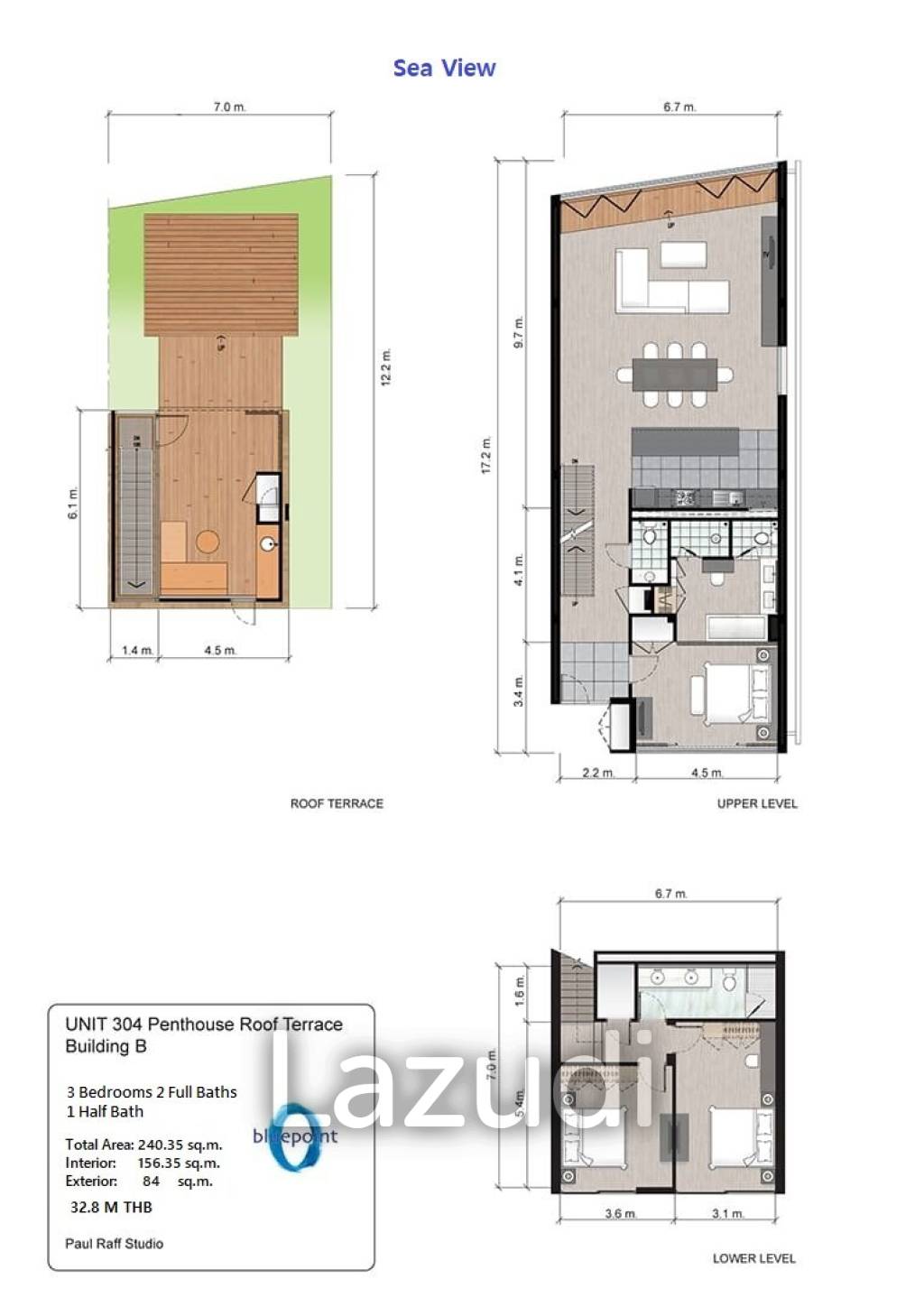 3 Bed 3 Bath 240.35 SQ.M Bluepoint Condominium