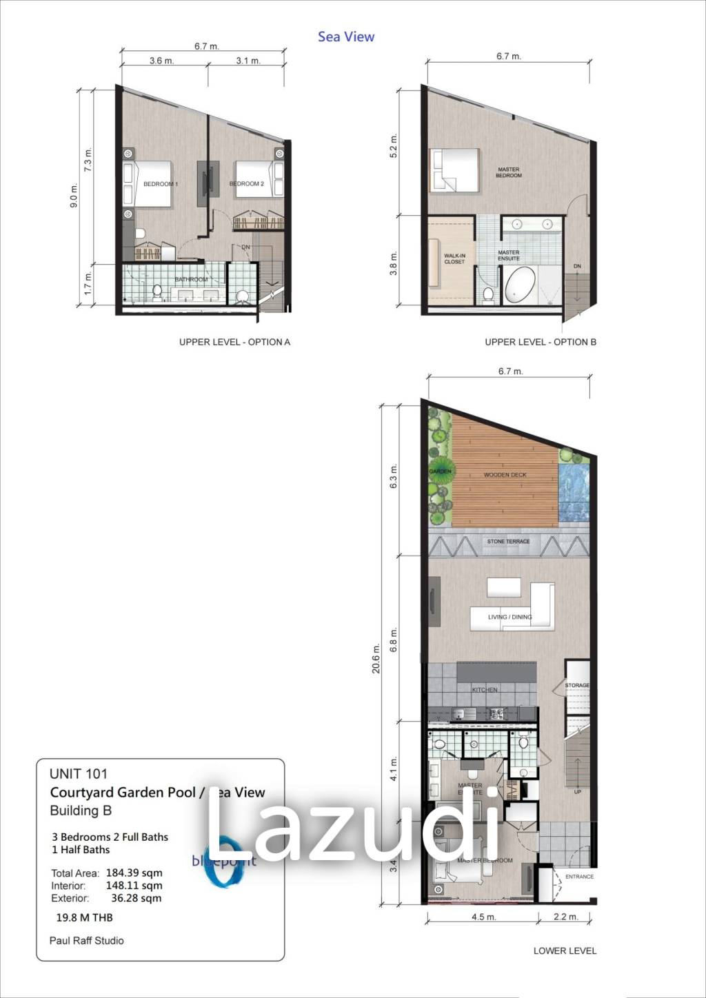 3 Bed 3 Bath 184.39 SQ.M Bluepoint Condominium