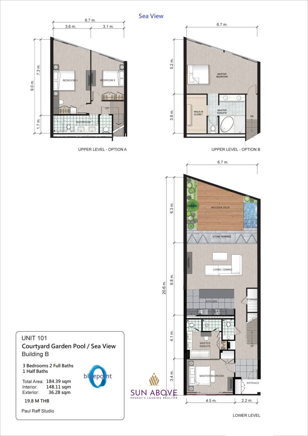 3 Bed 3 Bath 184.39 SQ.M Bluepoint Condominium