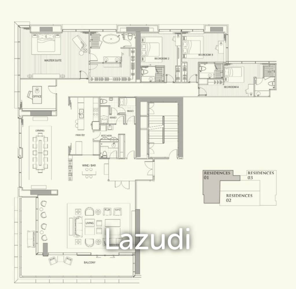 4 Bed 436 SQM, The St. Regis Bangkok For Sale