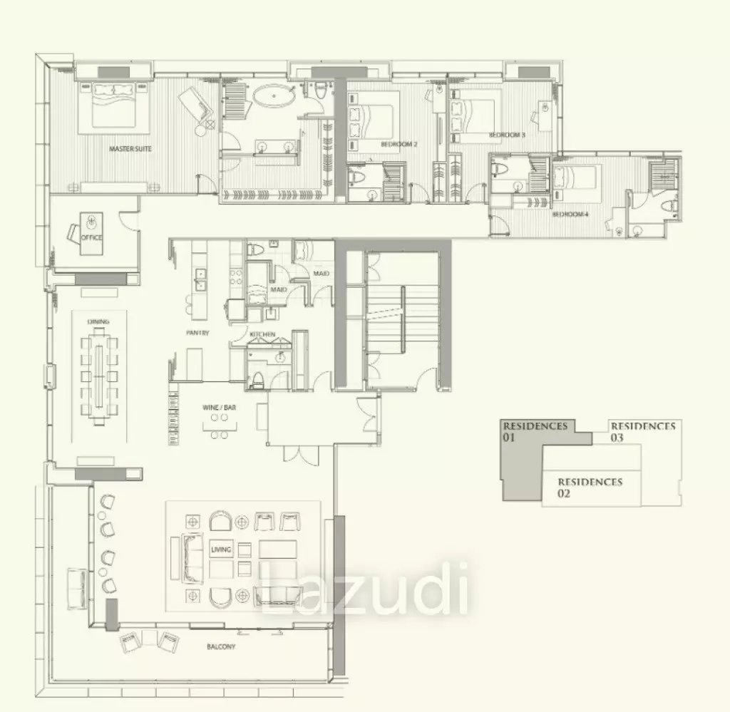4 Bed 436 SQM, The St. Regis Bangkok For Sale