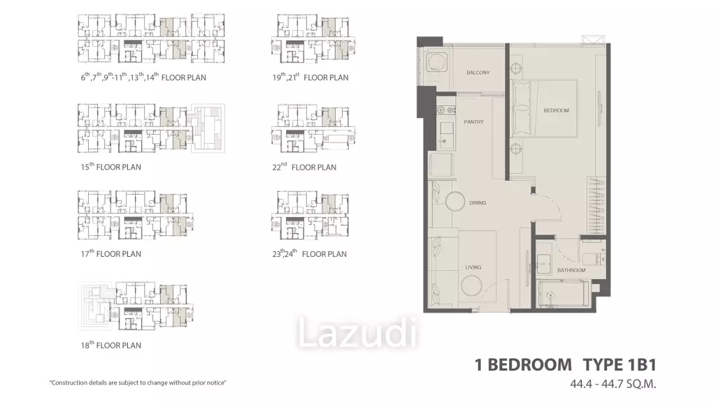 1 Bed 1 Bath 44.85 SQ.M The Room Sukhumvit 38