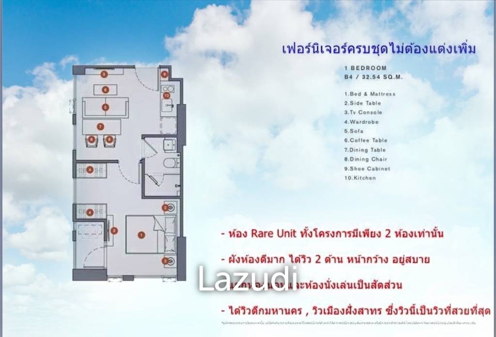 1 Bed 32 Sqm Chapter Chula-Samyan For Sale