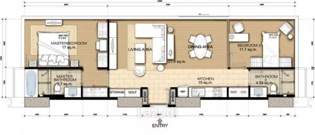 2 Bed 78 SQ.M. Circle Living Prototype