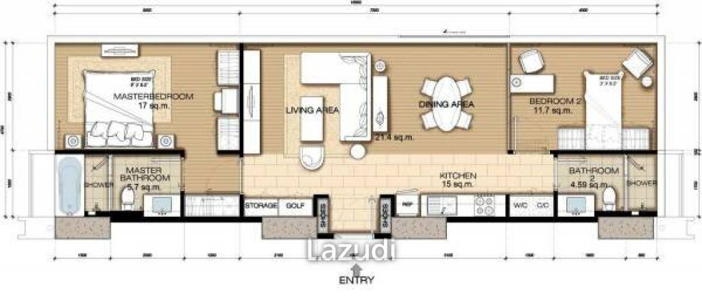 2 Bed 78 SQ.M. Circle Living Prototype