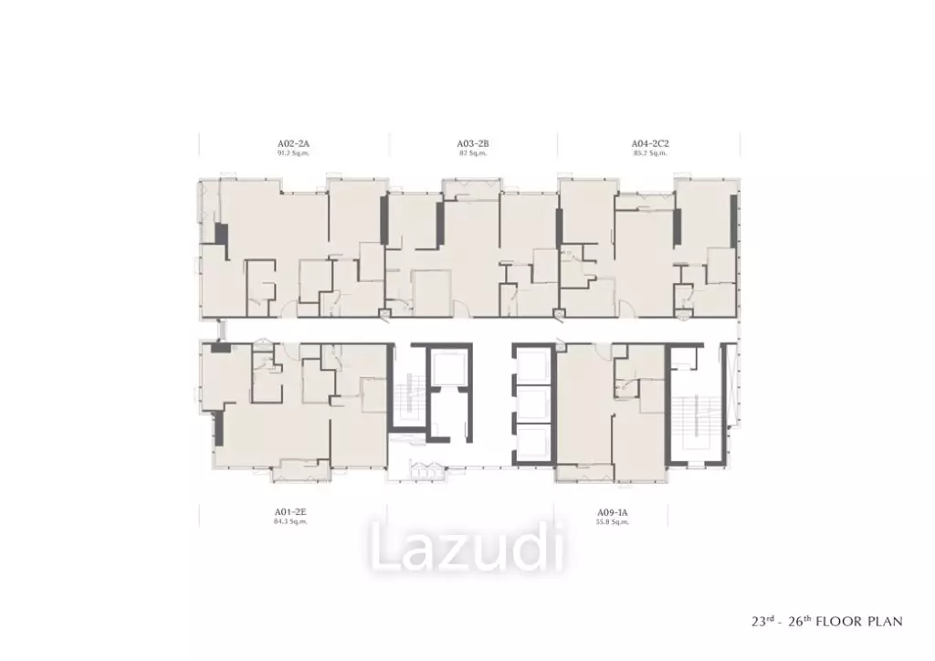1 Bed 1 Bath  55.89 SQ.M The Bangkok Thonglor