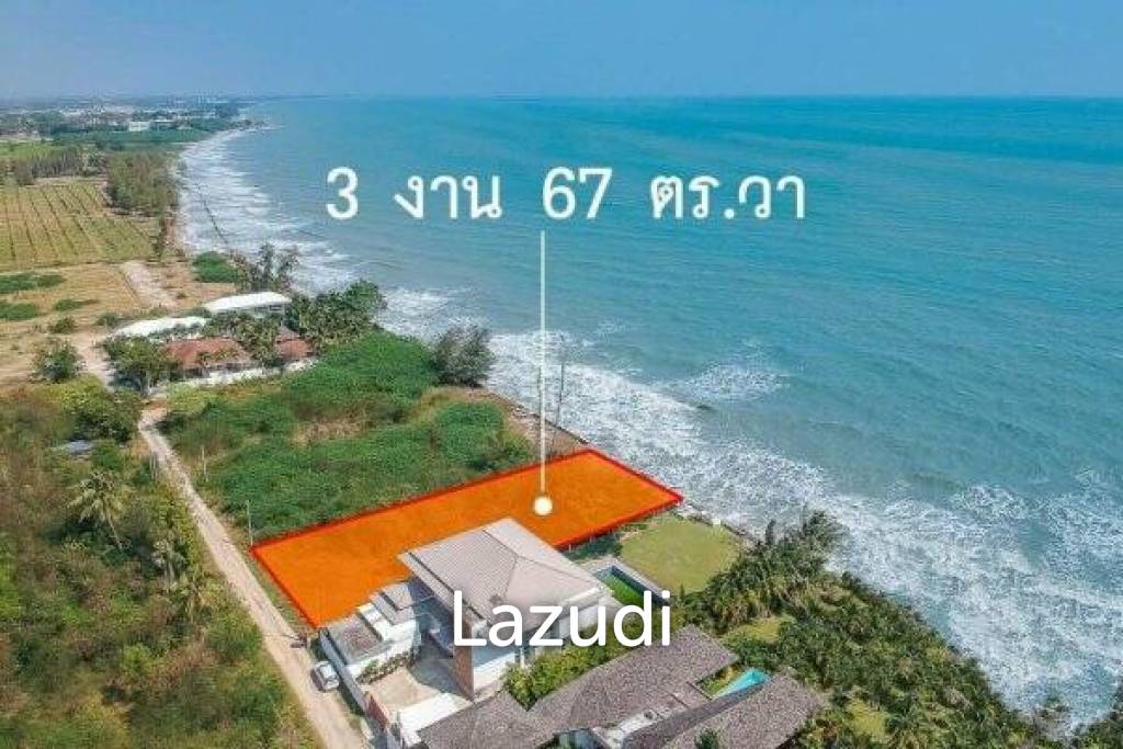 Beachfront land of 1468 sqm on lovely stretch of beach in North of Cha-am