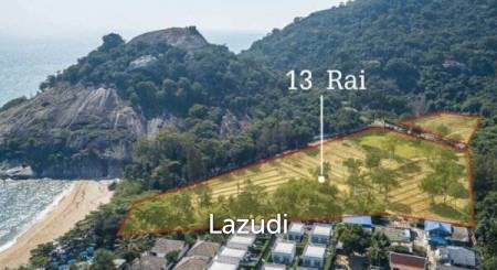 Beautiful Beachfront land of just over 13 Rai in very desirable area
