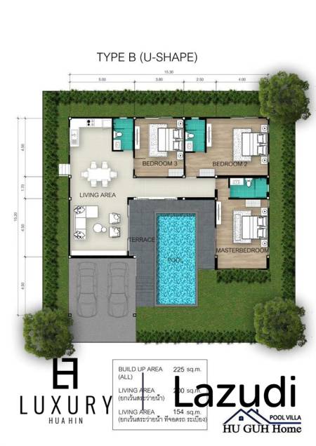 3 bed 225SQM Huguh Home Pool Villa Cha-Am