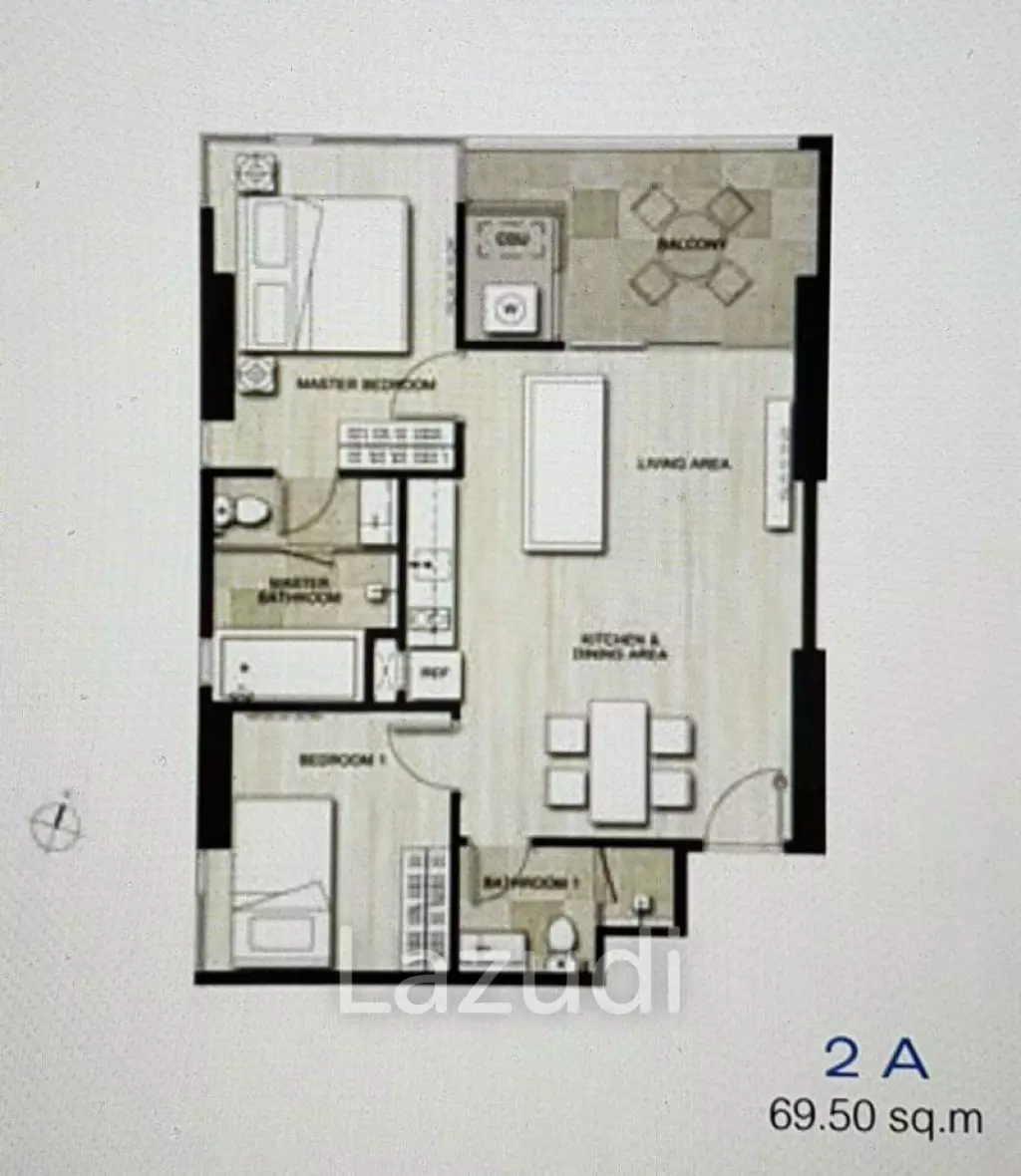 71.4 Sqm 2 Bed 2 Bath at Baan Plai Haad for Sale