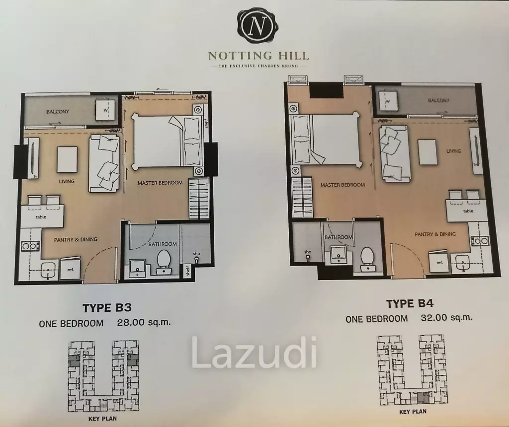 1 Bed 1 Bath 33 SQ.M Notting Hill The Exclusive CharoenKrung