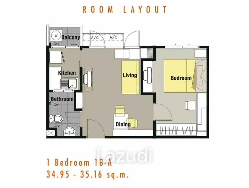 34.81 Sqm 1 Bed 1 Bath Condo For Sale