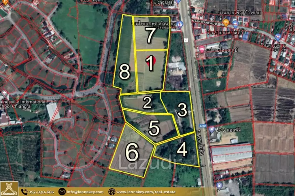 land at Mae Sai Close to The Main Road