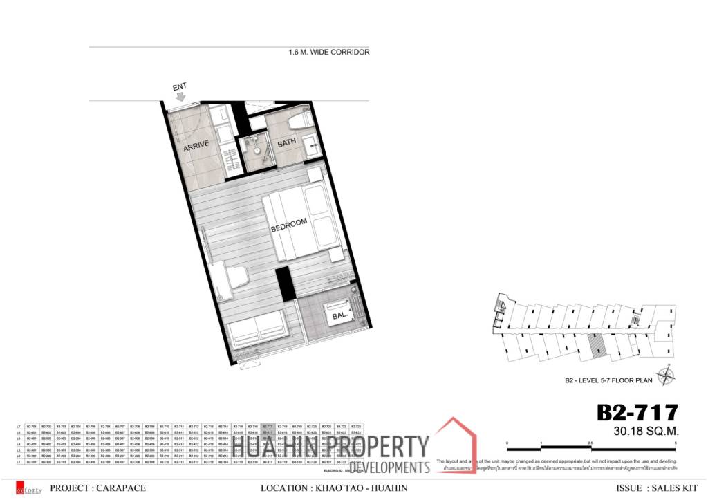 1 bed 30.18 SQM, CARAPACE Huahin-Khaotao