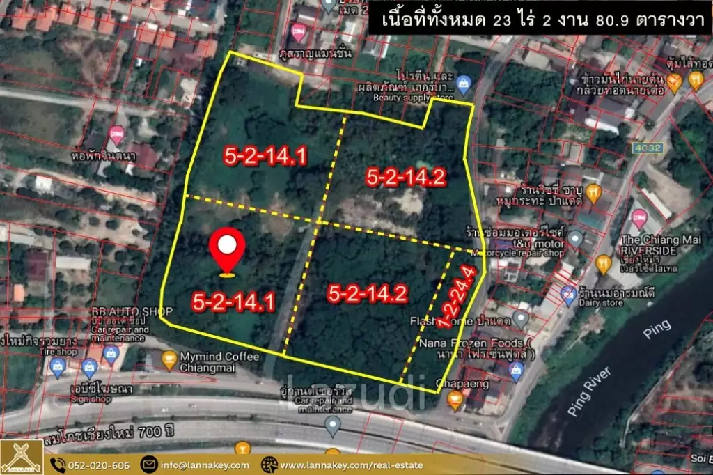 Land adjacent to the bridge and main road