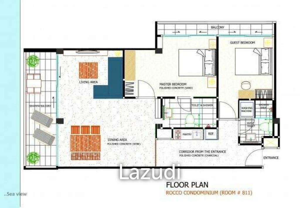 99 metro cuadrado 2 ` 2 Baño Condominio de Alquiler