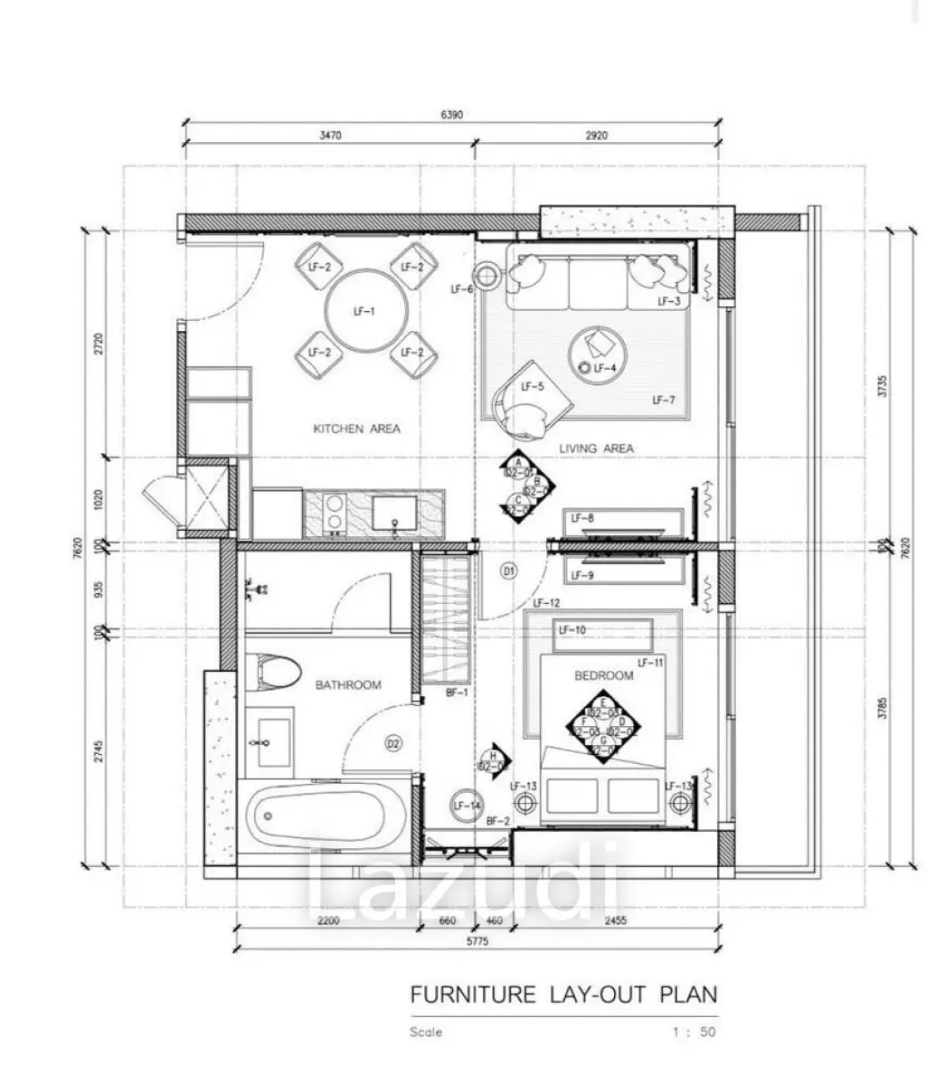 1 Bedroom 53 SQ.M KHUN by YOO inspired by Starck