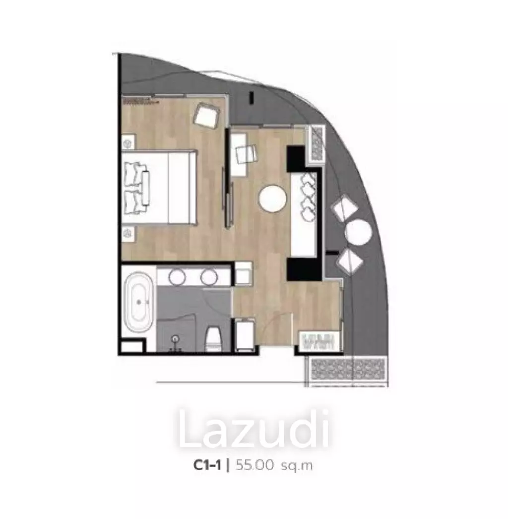 1 Bed 1 Bath 55 SQ.M. Ramada Mira North Pattaya