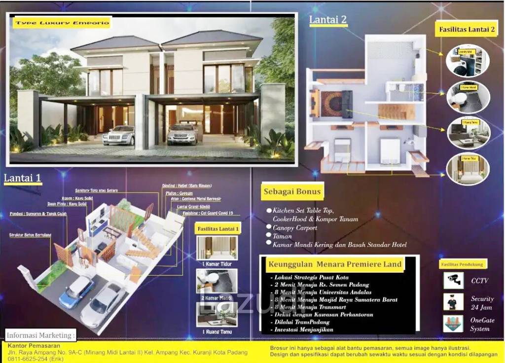 Jual Rumah Baru Dekat RS Semen Padang, Universitas Andalas, Kampus UPI YPTK, Masjid Raya Sumatera Barat