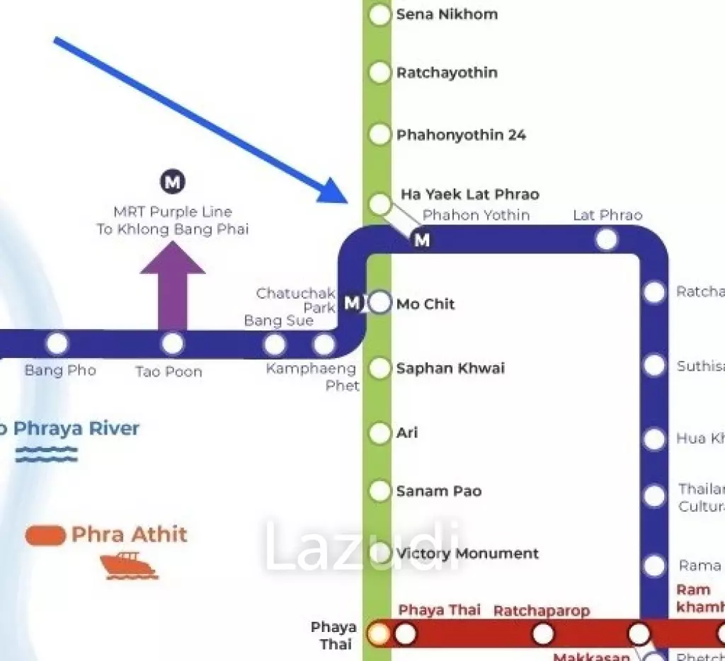 1 Bed 1 Bath 45 SQ.M The Line Phahonyothin Park