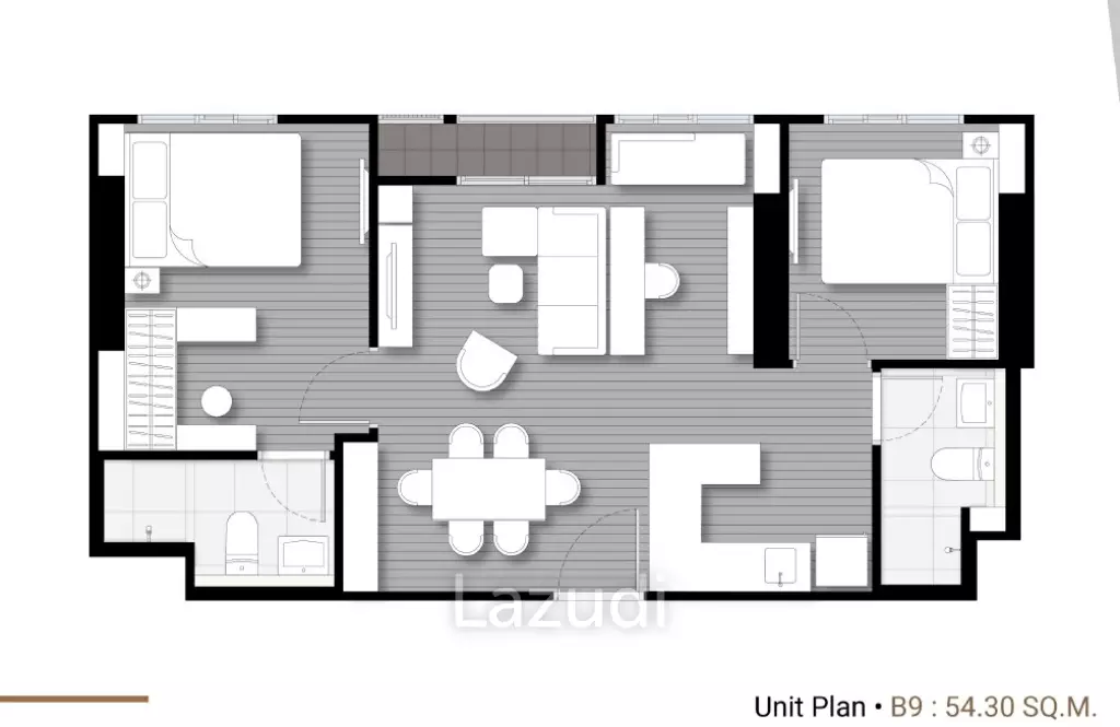 54 Sqm 2 Bed 2 Bath Condo For Sale in Nue Evo Ari