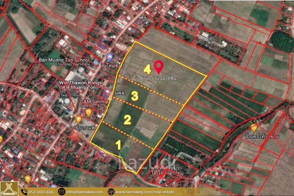 Selling a large plot of land next to the village.