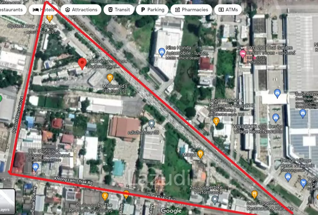 ขายที่ดิน 6872 ตารางเมตร ใกล้ Central Eastville