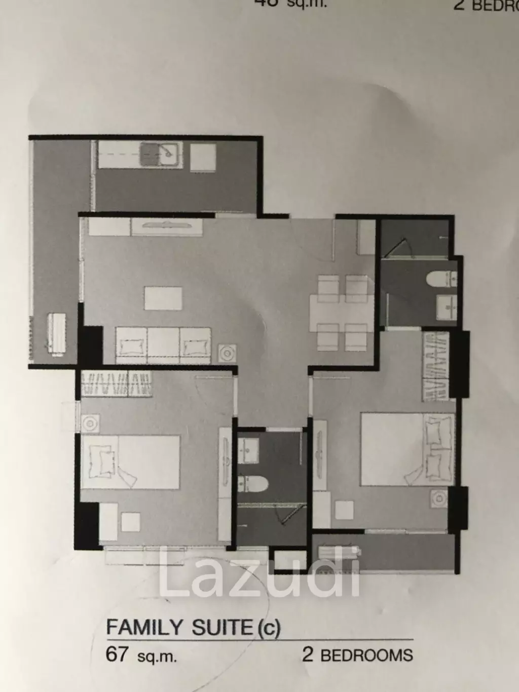 2 Bed 2 Bath 67 Sqm Condo For Rent