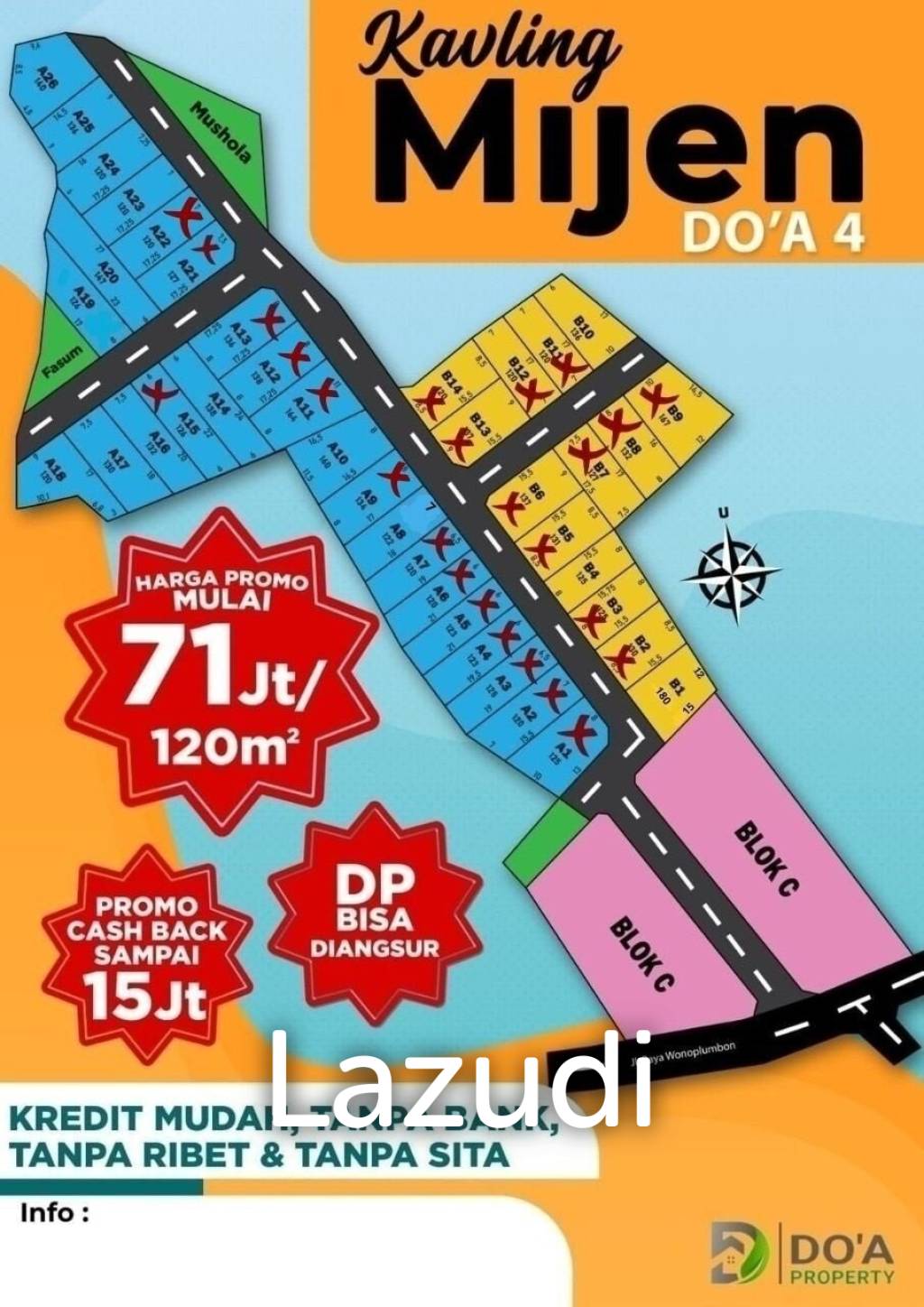 Tanah Kavling Dijual di Kota Semarang Dekat SMP Negeri 44 Semarang, Pasar Mijen, Masjid Kapal, Plaza Danau BSB City