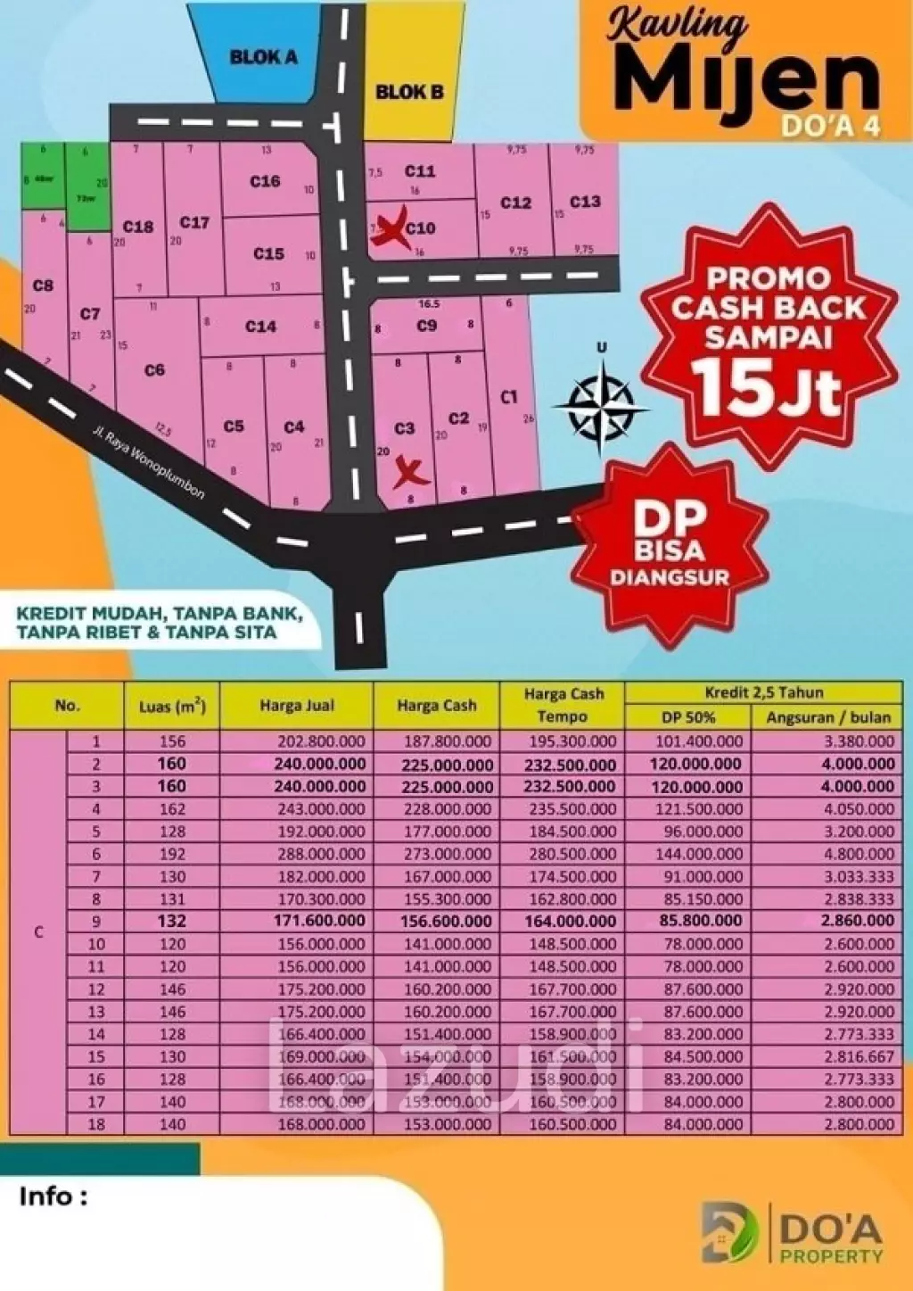 Tanah Kavling Dijual di Kota Semarang Dekat SMP Negeri 44 Semarang, Pasar Mijen, Masjid Kapal, Plaza Danau BSB City