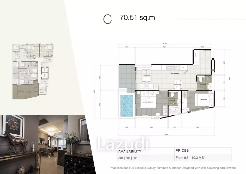 2 Bed 70.51 SQ.M. Elysium Residences