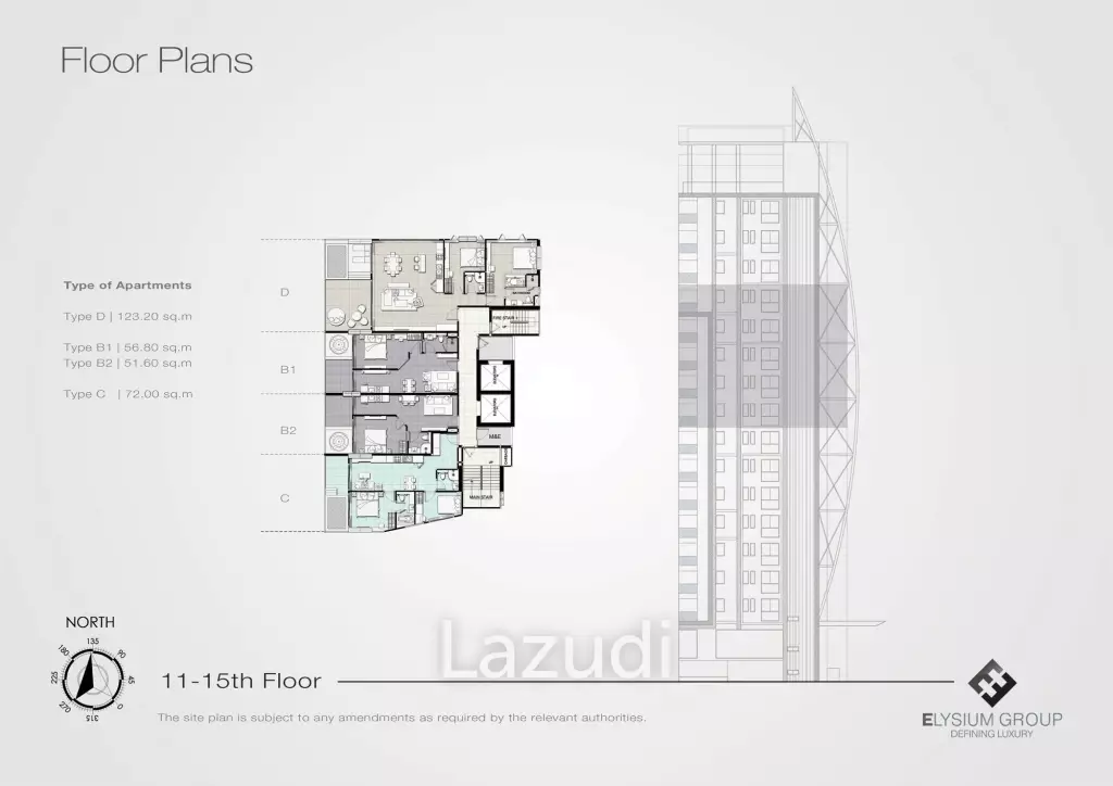 2 Bed 2 Bath 108.02 SQ.M Elysium Residences