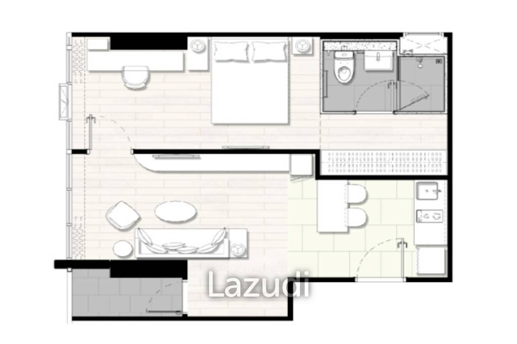 1 Bed Plus 1 Bath  48.57 SQ.M Mazarine Ratchayothin