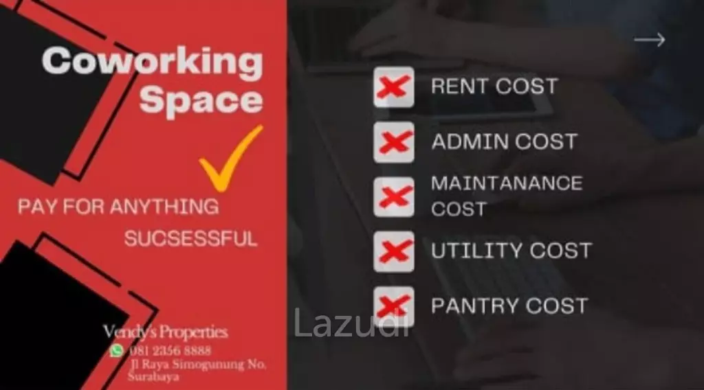 Sewa Kantor Coworking Space di Surabaya Dekat Kampus UWKS, Ciputra World Surabaya, Islamic Centre Surabaya