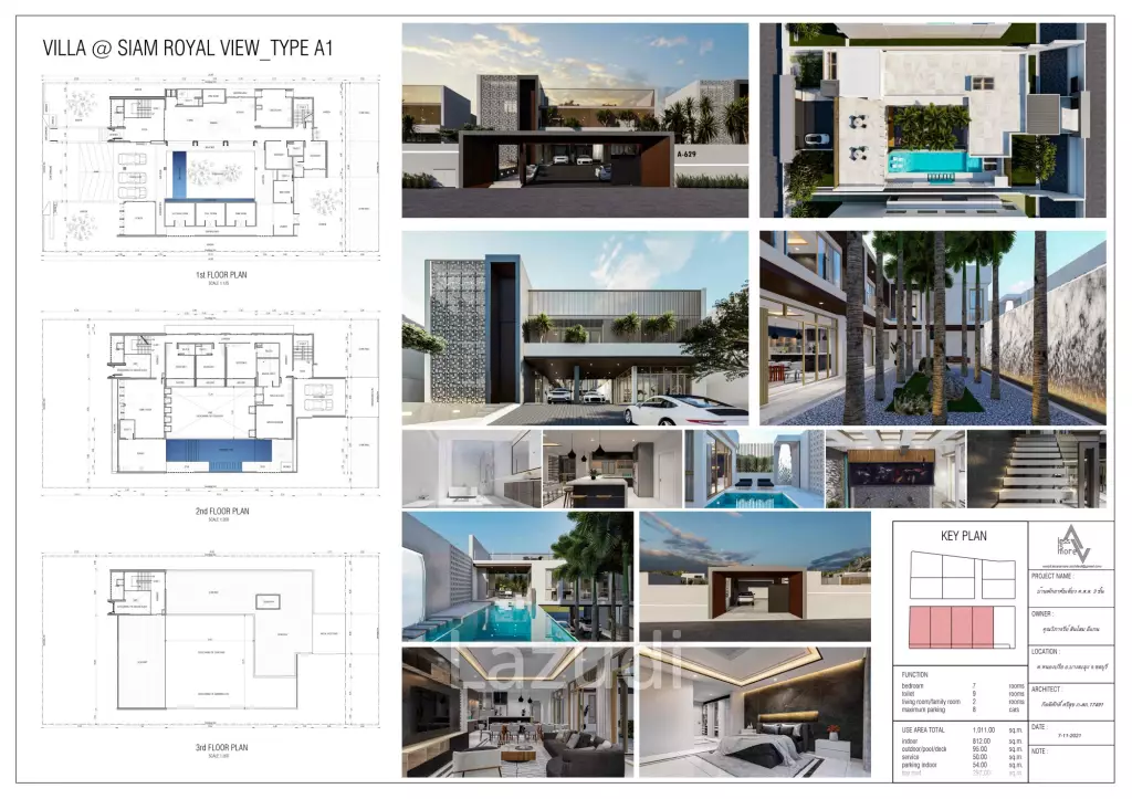 7 Bed 9 Bath 1,011 SQ.M The Prestige at Siam Royal View