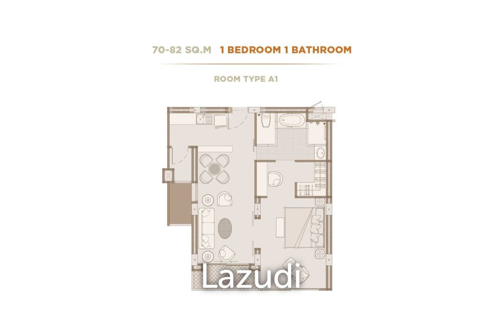 1 bed 1 Bath 70.04 SQ.M. The Private Residence Rajdamri