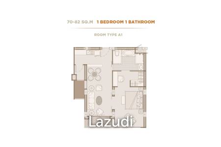 1 bed 1 Bath 70.04 SQ.M. The Private Residence Rajdamri