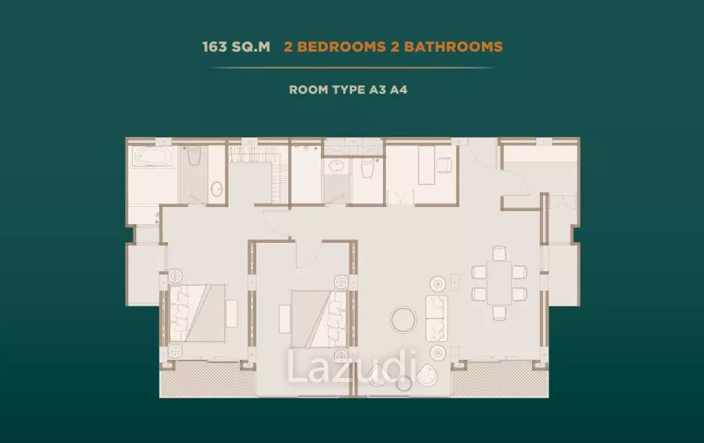 2 bed 163.98 SQM, The Private Residence Rajdamri