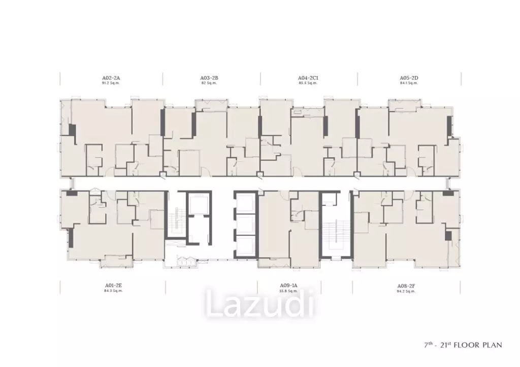 2 Bed 2 Bath 91.09 SQ.M The Bangkok Thonglor