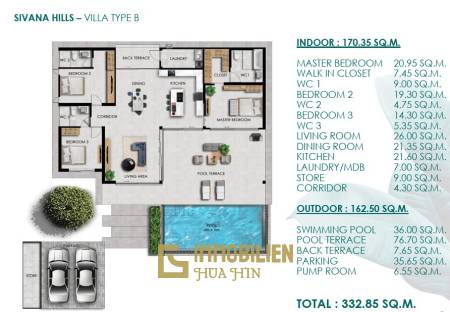 640 metro cuadrado 3 ` 3 Baño Villa de Venta