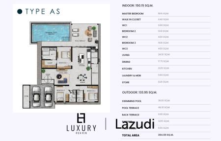 3 Bed 3 Bath  284 SQ.M  Sivana Hills Hua Hin