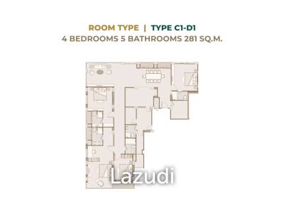 4 Bed Combine  4 Bath  281.87 SQ.M. The Private Residence Rajdamri