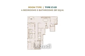 4 Bed Combine  4 Bath  281.87 SQ.M. The Private Residence Rajdamri