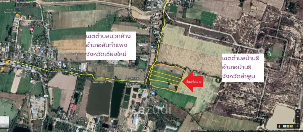 Land for sale in Sankampaeng (border of Buak Kang - Ban Thi)