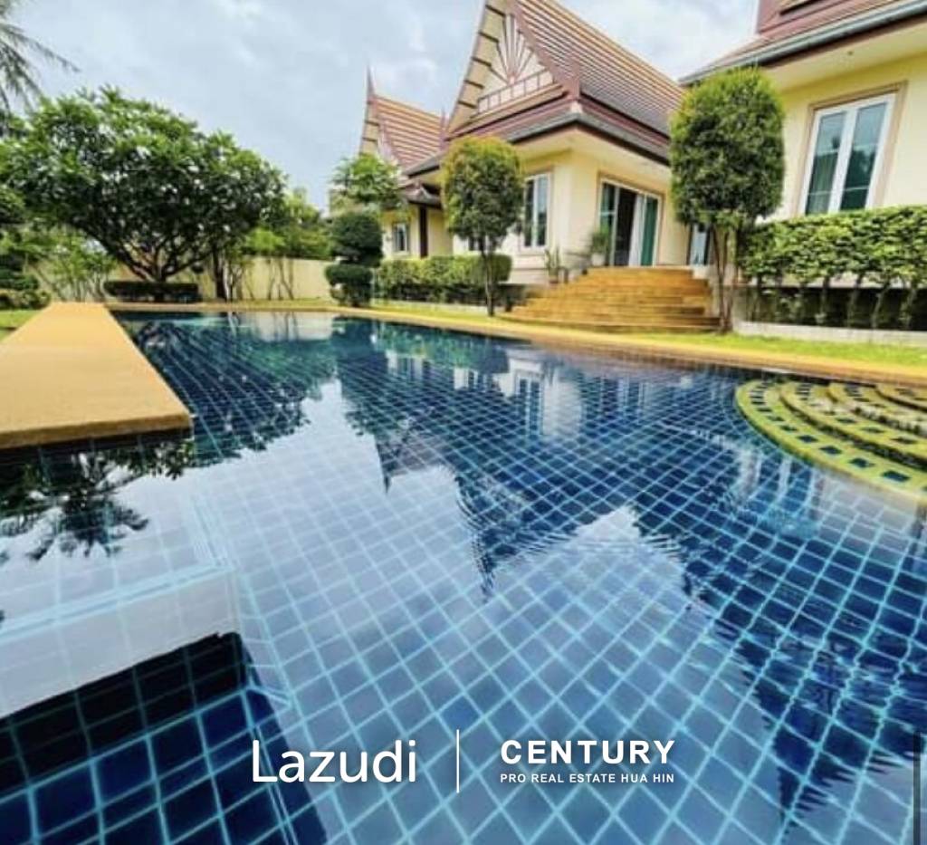 PRANBURI GREEN MOUNTAIN : Beautiful Thai Design 3 bed pool villa on very large plot.